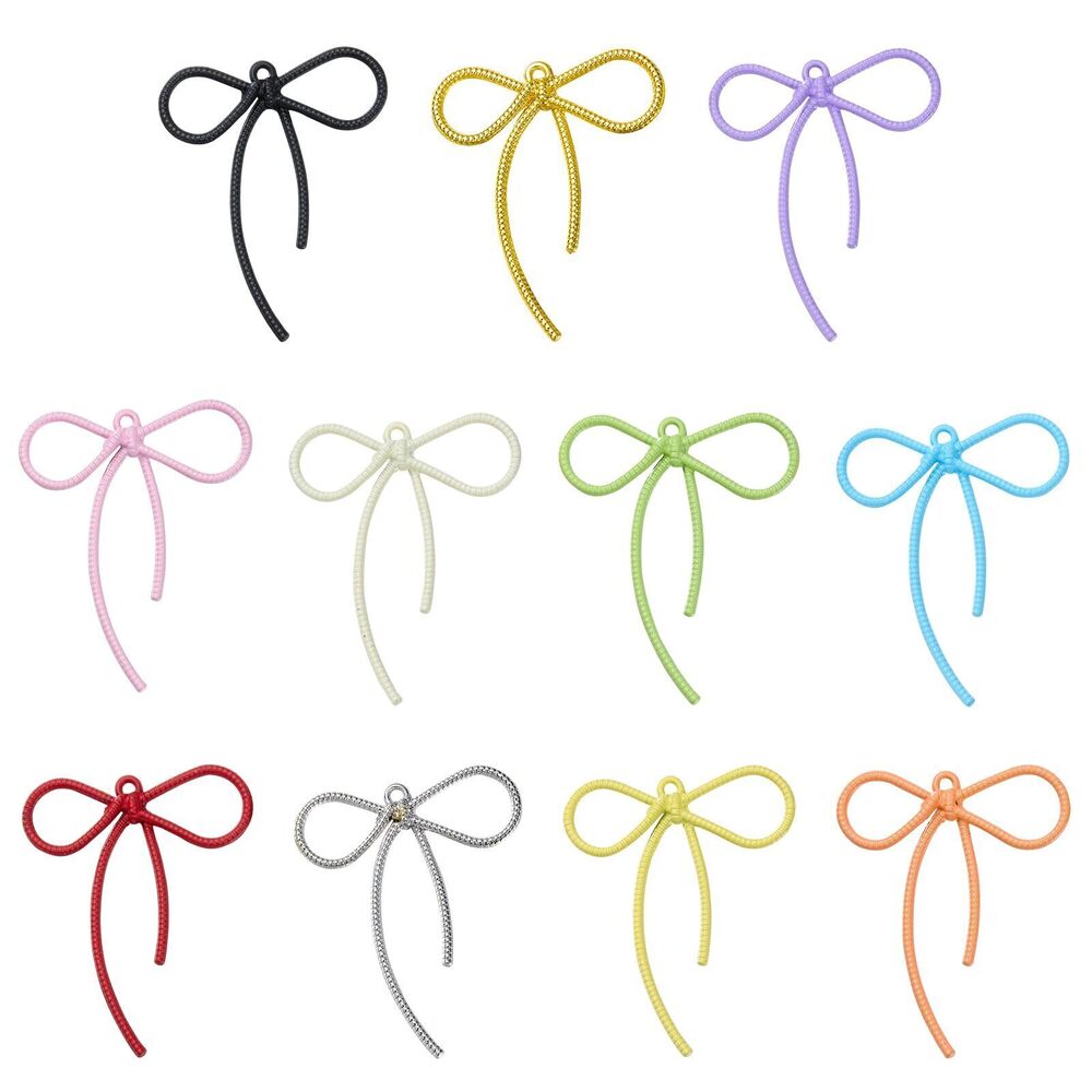 4300 22 Pcs Alloy Bow Charms for Jewelry Making Bowknot Pendants Bow Charms